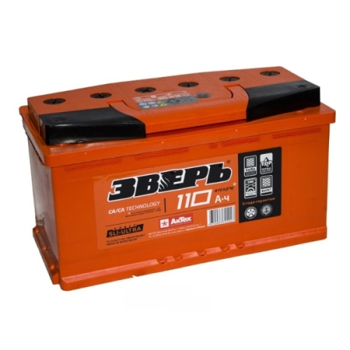 Батарея аккумуляторная ЗВЕРЬ ZVK1103R 110А/ч 870А 12V Обратная полярн. стандартные клеммы