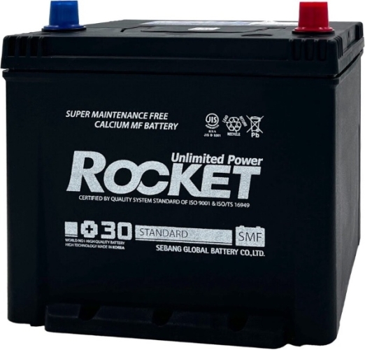 Батарея аккумуляторная ROCKET SMF75D23L 65А/ч 580А обратная полярн. выносные (Азия) клеммы