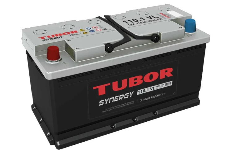 Батарея аккумуляторная TUBOR 4607008886351 110А/ч 930А прямая полярн. стандартные (Европа) клеммы