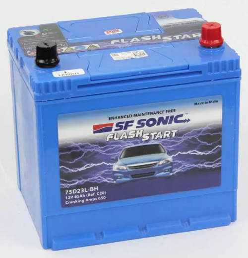 АККУМУЛЯТОР АВТОМОБИЛЬНЫЙ SF SONIC 75D23L 65 AH 650A ОП (232X173X225) D23L