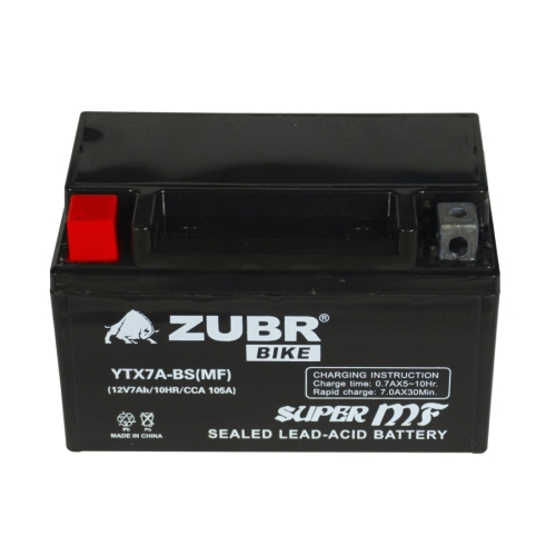 Аккумуляторная батарея ZUBR YTX7A-BS (MF) 7 Ah