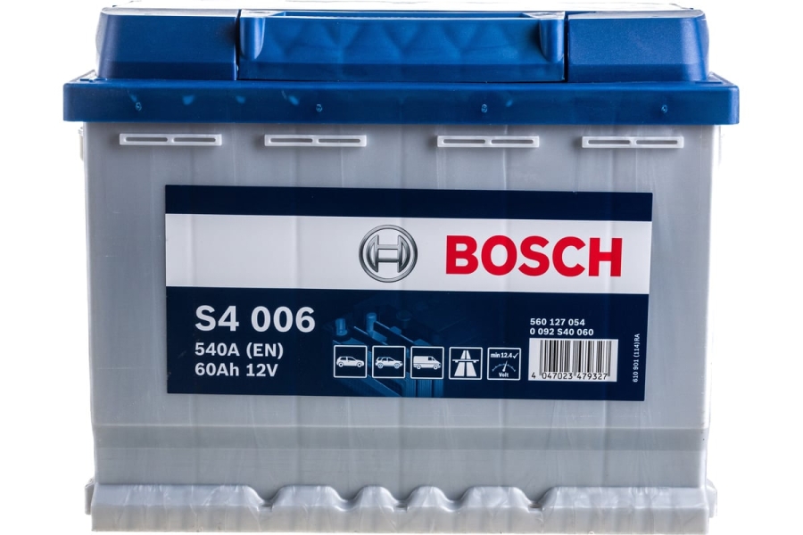 Батарея аккумуляторная Bosch 0092S40060 60А/ч 540А прямая полярн. стандартные (Европа) клеммы 