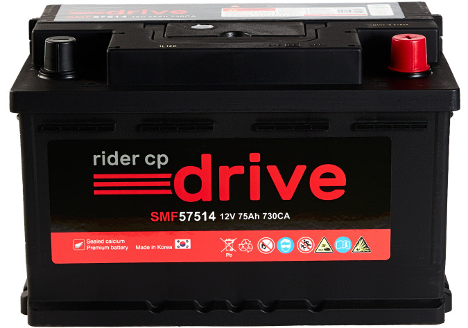 Аккумулятор Rider CP Drive 57514 оп 75 Ач 730 А 276х173х175 MF [L3B]