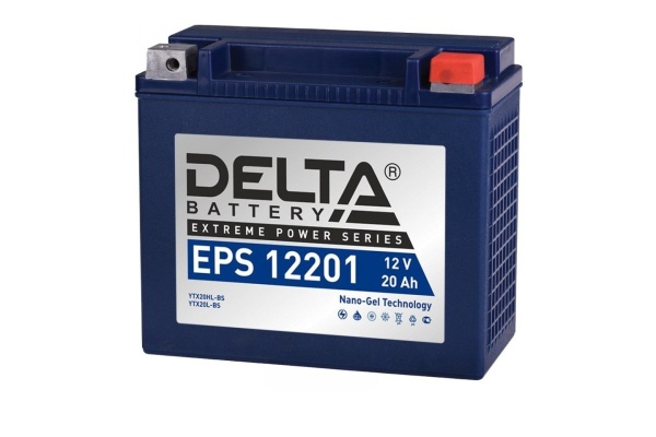 Батарея аккумуляторная DELTA Battery EPS12201 AGM 18А/ч 260А 12V Обратная полярн. болтовые мото клеммы
