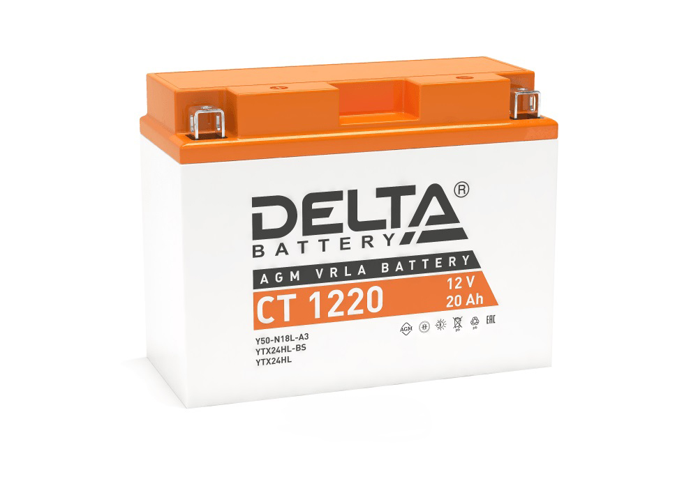 Батарея аккумуляторная DELTA battery CT1220 20А/ч 250А обратная полярн.