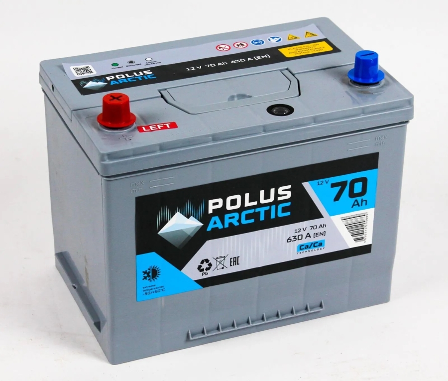Аккумулятор POLUS ARCTIC 70D26R пп 70 Ач 630 А 260х175х220 борт [D26]