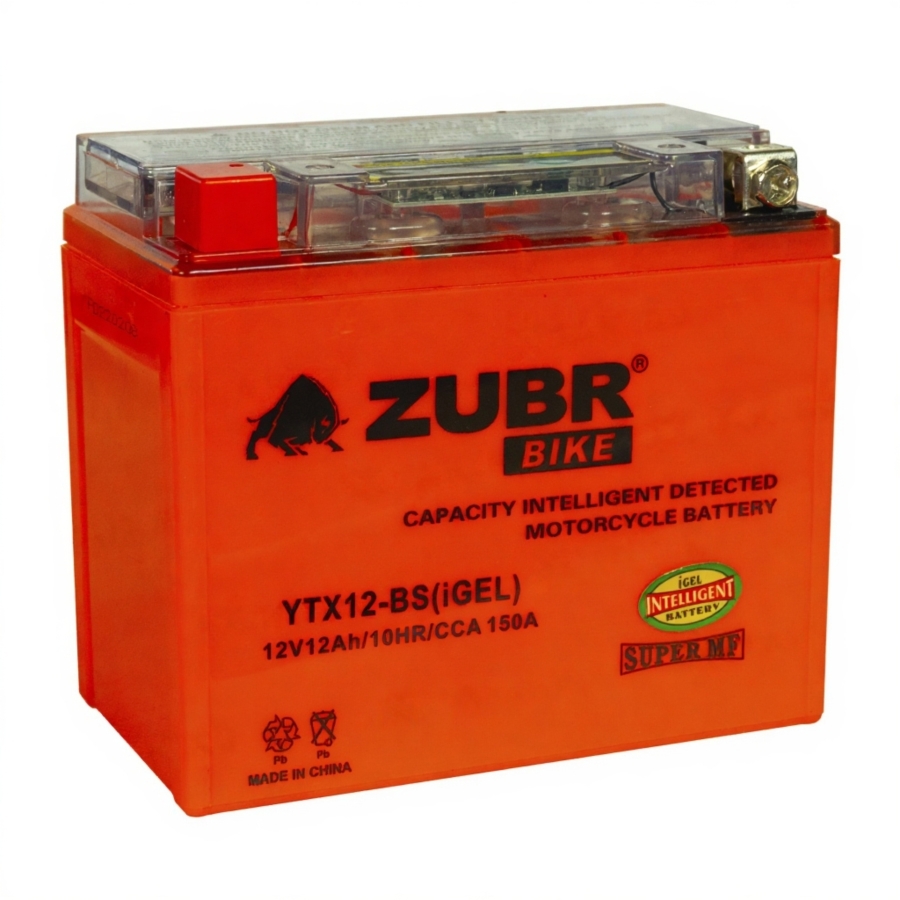 Аккумуляторная батарея ZUBR YTX12-BS (iGEL) 12 Ah
