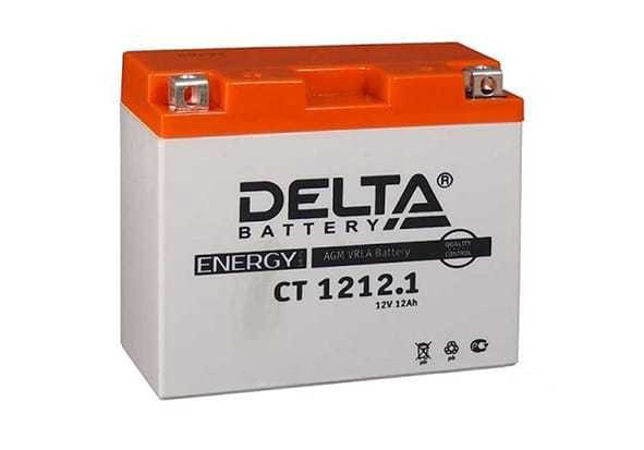 Батарея аккумуляторная DELTA battery CT1212.1 12А/ч 155А 12В прямая полярн. болтовые мото клеммы