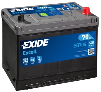 Аккумулятор легковой Exide Excell EB704 70 а/ч 540А Обратная полярность